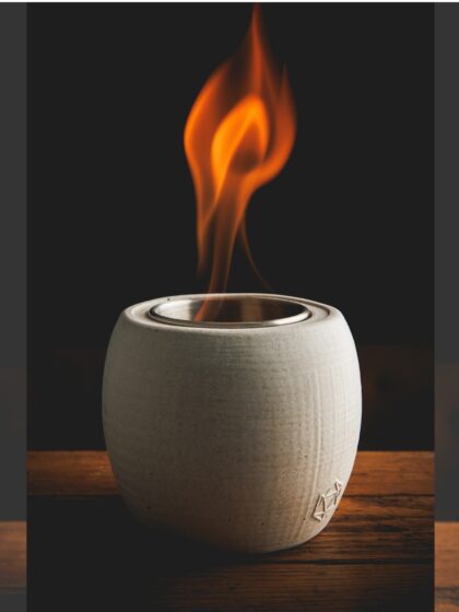 Mini foyer de table personnalisable en béton pour cadeau corporatif